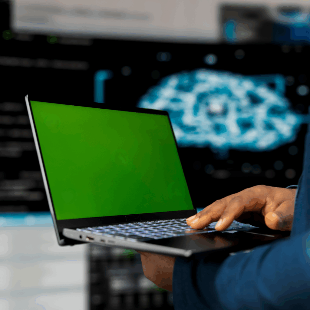 Young engineer working on software while reviewing cloud ERP migration plans